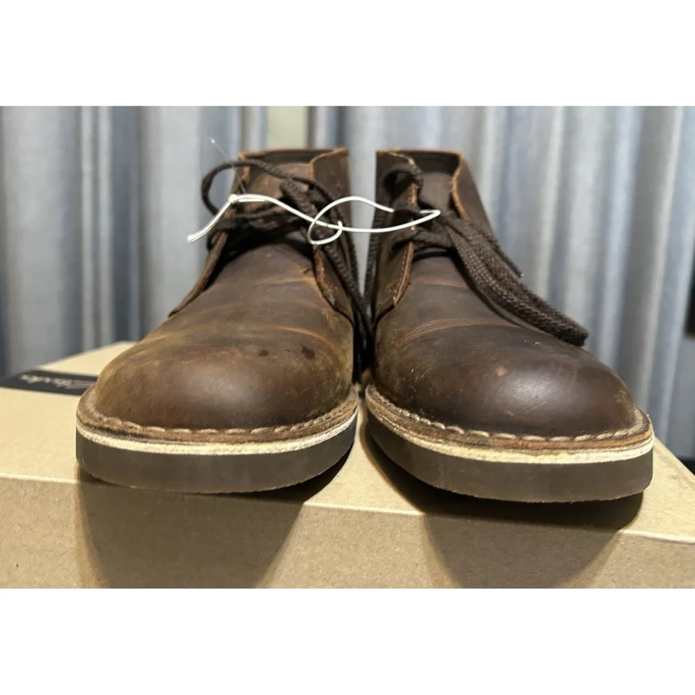 NIB Clark's Men‎ Bushacre 2 Beeswax Chocolate Brown Chukka Boot Western Preppy 8